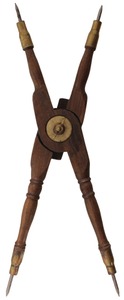 Unmarked: Pair Of Walnut Body Sculptor's Dividers
