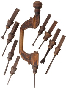 Unmarked: Classic "Pod" Type Wooden Bit Brace