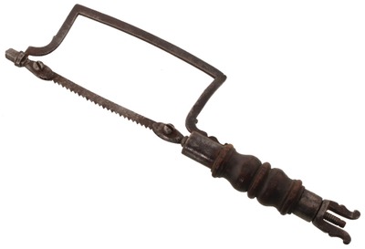 Unmarked: Ornate 18th Century Iron Frame Saw