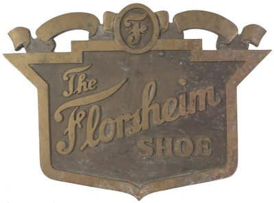 Florscheim Shoes, Chicago, Illinois: Orig. Ca. 1925 Cast Bronze Advert. Sign