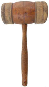 Unmarked: Unus. Leather Faced Wooden Mallet