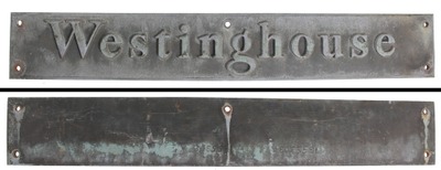 Westinghouse Electric Company, Pittsburgh, Pennsylvania: Heavy Cast Bronze Advertising Sign