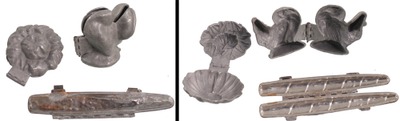 Assorted Makers: Three Pewter Ice Cream Molds
