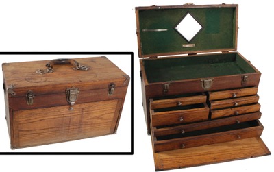 Unmarked: Classic Oak Machinis Tool Chest