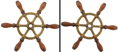 Unmarked: Cast Brass Ship's Steering Wheel
