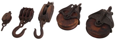 Assorted Makers: Coll. Of Five Early Pulleys