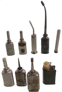 Assorted Makers: Lot Of Nine Small Size Oil Cans