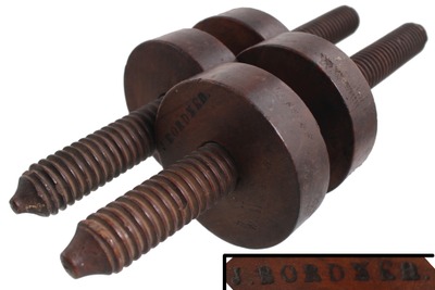 Unmarked: Pair Of Walnut Mus. Inst. Mkrs. Clamp