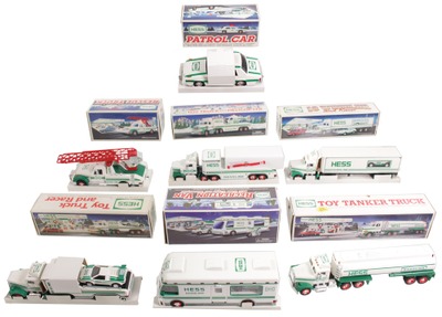 Hess Corporation, Woodbridge, New Jersey: Seven Original Box Hess Toy Trucks