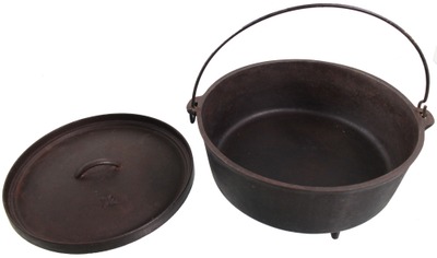 Unmarked, No. 12: Early Cast Iron Footed Dutch Oven