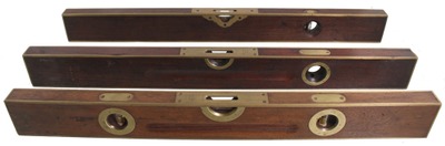 Assorted Makers: Three Brass Bound Spirit Levels