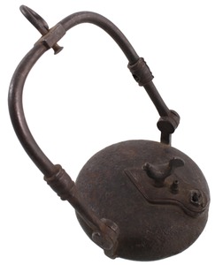 Unmarked: Early Cast Iron French Miner's Lamp