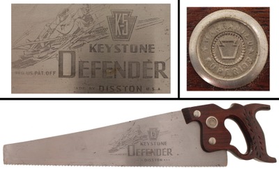 Henry Disston & Sons, Philadelphia, Pennsylvania: Keystone "Defender" 16" Hand Saw
