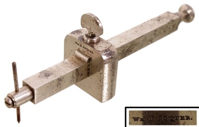 William H. Potter, Coventry, Rhode Island: Nickel Plated Iron Marking Gauge
