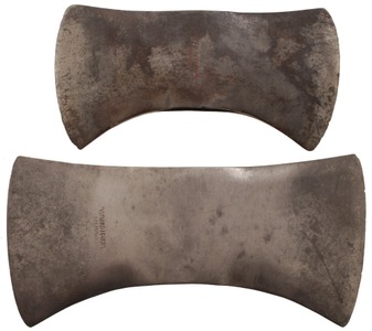 William Mann & Company, Lewistown, Pennsylvania: Two Extra Clean Dbl. Bit Axe Heads