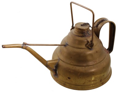 National Metal Stamping & Spinning Company, New York, New York: Early Brass Oil Lamp Filling Can