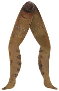 Unmarked: Pair Of Solid Brass "Ladyleg" Caliper