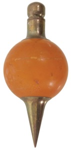 Unmarked: Early Brass Cap & Tip Plumb Bob