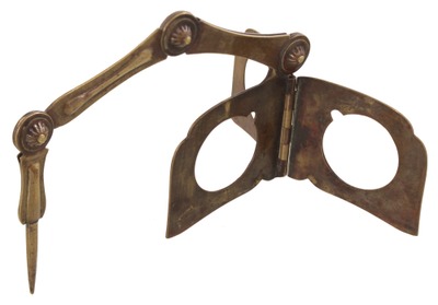 Unmarked: Solid Brass Folding Candlestick Holder