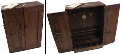 Stanley Rule & Level, No. 851: Rare Dbl. Door Wall Mount Tool Chest