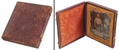 Unmarked: Early Tintype Photo Smith With HammerAnvil
