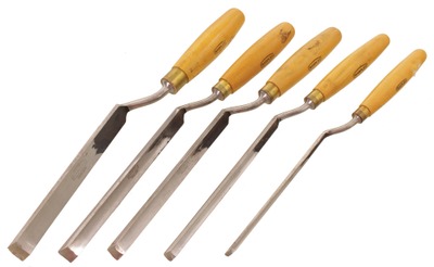 William Marples & Sons, Sheffield, England: Stepped Set Of Five Extra Clean Gouges