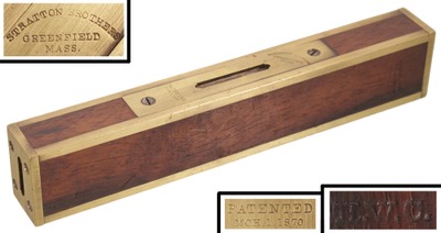 Stratton Brothers, Greenfield, Massachusetts, No. 10: Brass Bound Rosewood Level