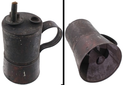 Unmarked: Early Type Blued Tin Lard Lamp