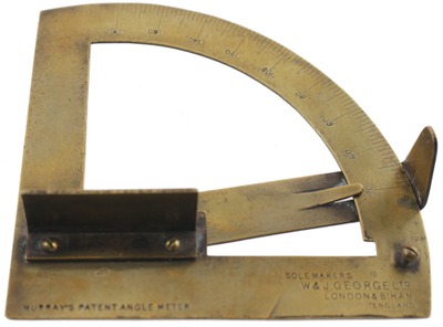 W. & J. George, Ltd., Birmingham, England: "Murray's Patent Angle Meter" Level