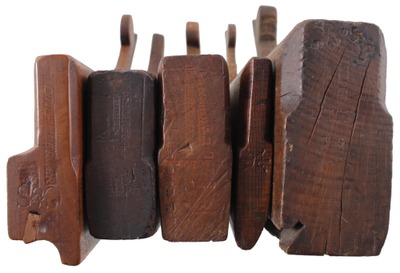 Assorted Makers: Five Early Maker Molding Planes