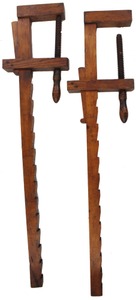 Unmarked: Two Shop Made Oak Furnirure Clamps