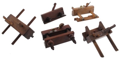 Assorted Makers: Lot Of Five Fenced Woodworking Planes