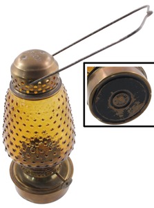 Unmarked: 19th C. Brass Body Skater's Lamp