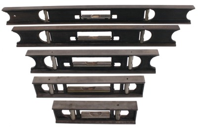 Stanley Rule & Level: Five Stepped Sizes Of Cast Iron Level