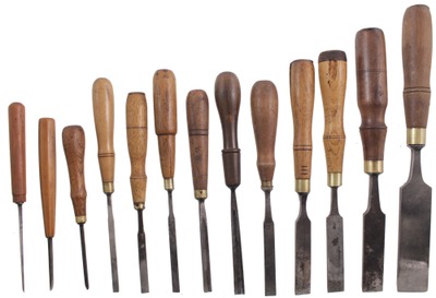 Assorted Makers: Wkg. Set Of Clean Tang Chisels