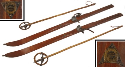 Peterborough Canoe Company, Peterborough, Ontario, Canada: Pair Of Extra Clean Oak Skis