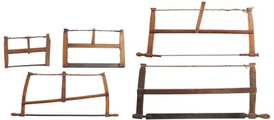Assorted Makers: Coll. Of Five European Frame Saws