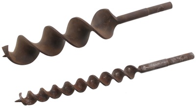 Assorted Makers: Two Boring Machine Auger Bits