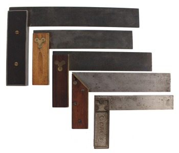 Assorted Makers: Lot Of Five Clean Try Square