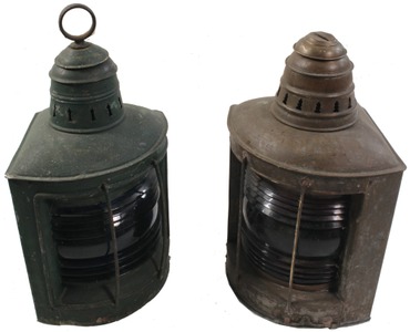 Unmarked: Two Nautical Docking Lanterns