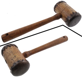 Unmarked: Early Iron Faced Tinsmith's Mallet