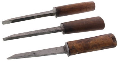 Assorted Makers: Three Clean & Usable "Pigsticker" Chisels