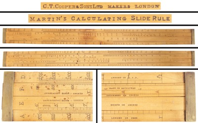 C.T. Cooper & Sons, Ltd., London, England: "Martin's Calculatin G Slide Rule"