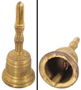 Unmarked: Ornate Casting Brass Hand Bell