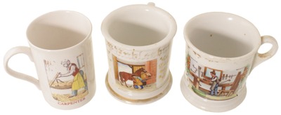 Assorted Makers: Two 19th C. Occupati Shaving Mugs