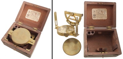 William Wilton, St. Day, Cornwall, England: Unus. English Mkr. Surveyors Compass