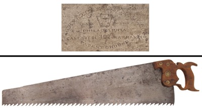 Keystone Saw Manufacturing Company, Philadelphia, Pennsylvania, No. 107: Rare 28 Inch Length 2 1/2 Point Rip Saw
