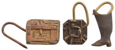 Unmarked: Three Brass Tradesman's Hooks