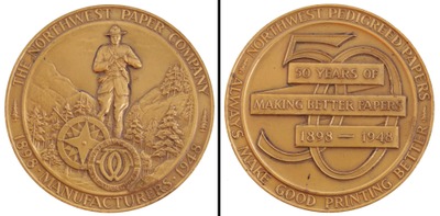 Northwest Paper Company, Cloquet, Minnesota: Pristine 50th Anniv. Commemorative Coin