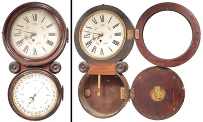 E. Ingraham & Company, Bristol, Connecticut: Rare Dual Dial Calendar Clock